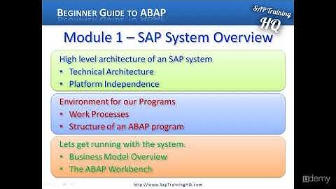 SAP ABAP Programming For Beginners - Online Training : SAP System Overview
