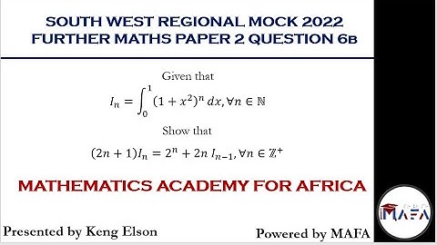 FURTHER INTEGRATION - REDUCTION FORMULA