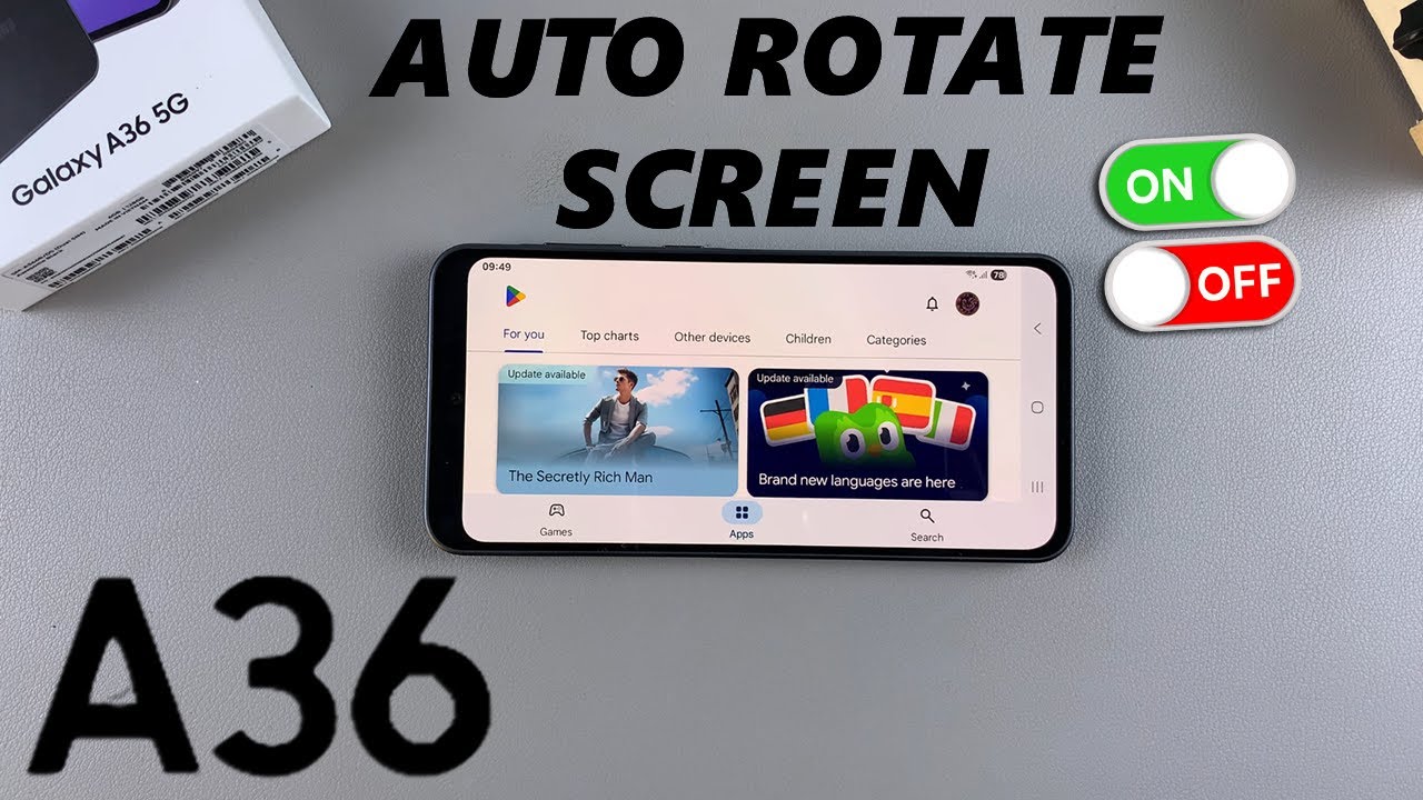How To Enable / Disable Screen Auto Rotate On Samsung Galaxy A36 - YouTube