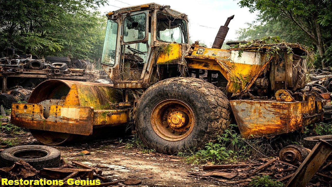 Restoring a Giant Vibratory Road Roller Abandoned for Decades | Extreme Rust & Severe Damage