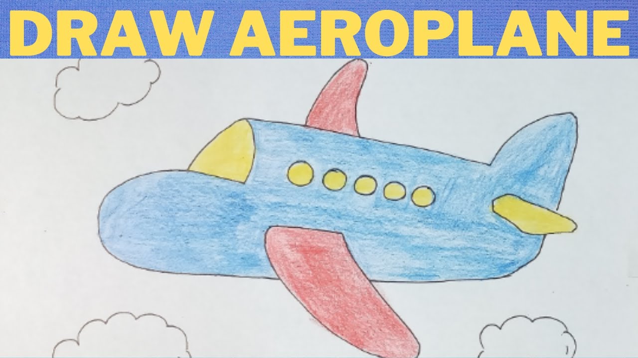 Draw an aeroplane. Drawing and coloring - YouTube
