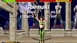 Mortal Kombat Arcade Version Revision 2.0 Very Hard Playthrough Sonja