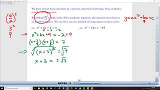 Alg2 Chapter 3-3a Completing the Square - Lesson Video 1