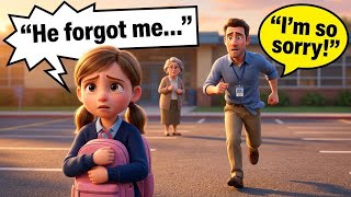 Single Dad Forgot His Daughter at School | English Listening Practice Story for Beginners
