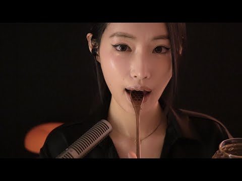 Honey Dripping ASMR 🍯 Sticky Mouth Sounds