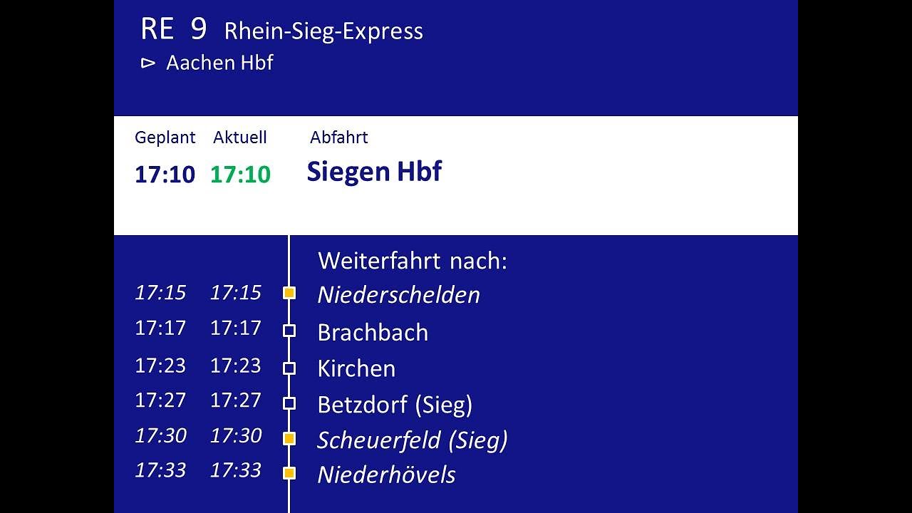 [DB Regio NRW] Ansagen RE9 Siegen - Aachen