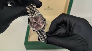 Rolex Date Just 36 Pink Dial Vi Ix Diamonds 126234 Stock Id 797-Jv