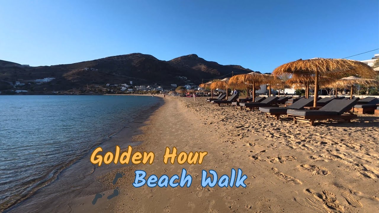 Yialos Beach Evening Walk [4K] | Ios Island, Greece 🇬🇷