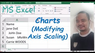 Charts ( Modifying Axis Scaling ) in MS Excel Spreadsheet