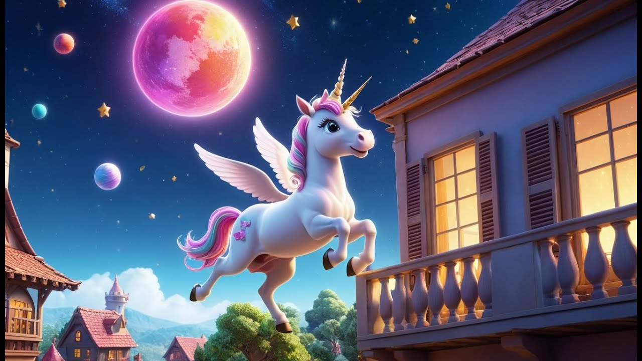 Baby Unicorn’s Starry Ride | Magical Unicorn Song for Kids | Dreamy Nighttime Adventure