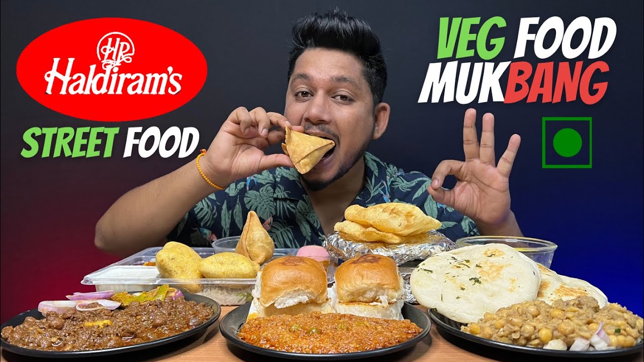 Haldiram's Veg Food Mukbang | Chole Bhature | Matar Kulcha | Pav Bhaji | Shahi Paneer |Paneer Pakoda