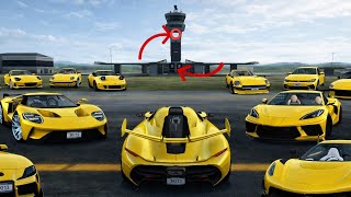 ALL Yellow SuperCars Dangerous Stunts  // Extreme Car Driving ATC Tower Simulator // Cars GamePlay screenshot 1