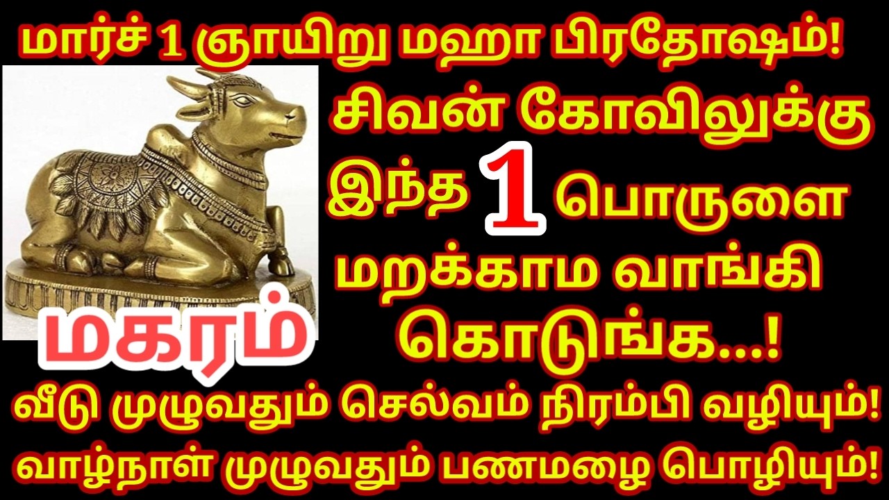 01 Mar 2026 மஹா பிரதோஷம் அன்று வாங்க வேண்டிய பொருள்கள் ஒரே நாளில் ஓஹோன்னு வாழ்க்கை|#magaram rasi