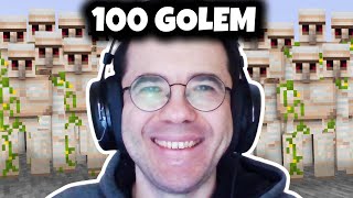 100 GOLEM ile SAVUNMA YAPAN RAKİP (efsane) Minecraft BEDWARS