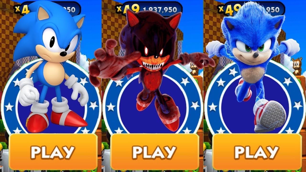 Classic Sonic vs Sonic.EXE vs Movie Sonic defeat All Bosses Eggman Zazz ...