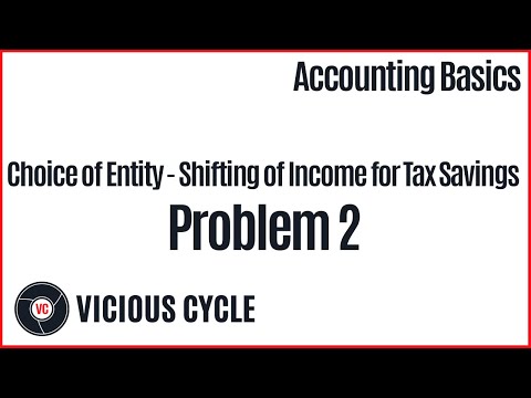Choice of Entity - Shifting of Income for Tax Savings Problem 2