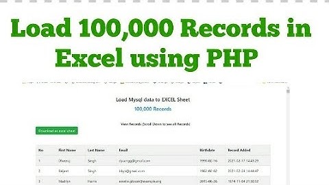 How to Load millions  SQL Records To EXCEL in PHP | PHP Spreadsheet | Advance PHP Tutorial
