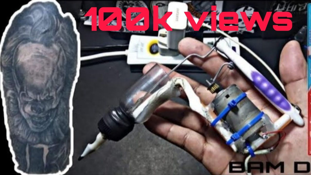 How to make Homemade rotary tattoo machine using Toothbrush w/DC motor