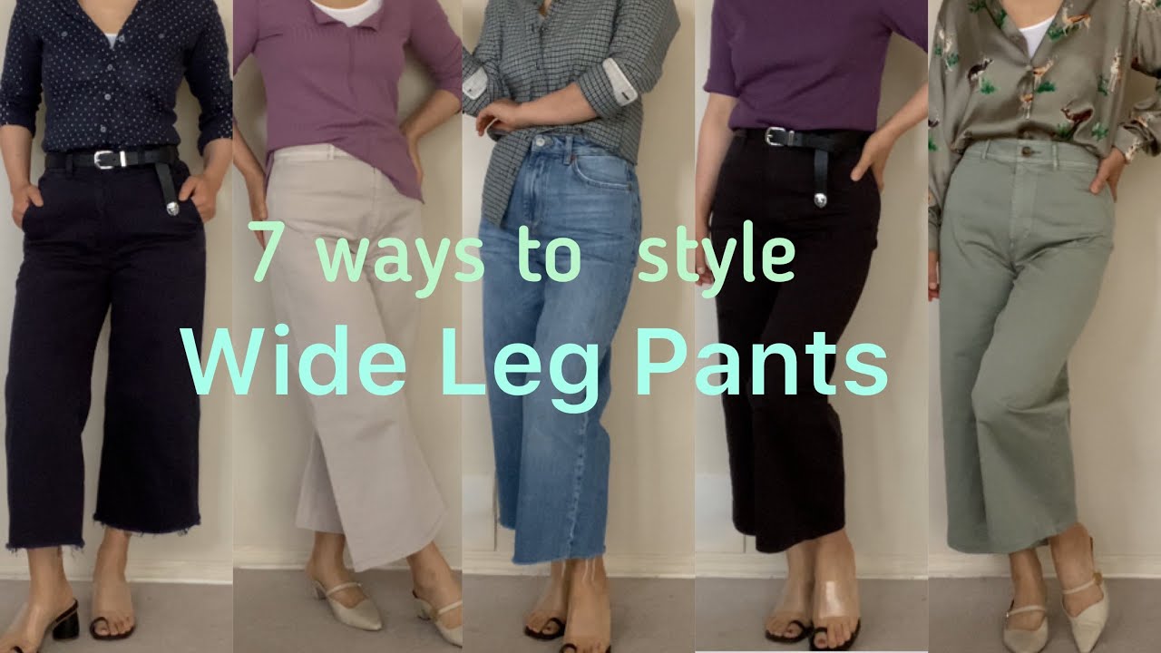 How I style wide leg pants/154cm/53Kg/ outfit ideas for petites - YouTube