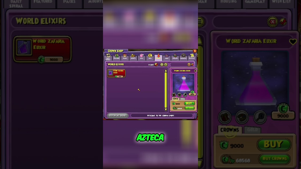 Azteca Awaits! Wizard101 Elixir Adventure