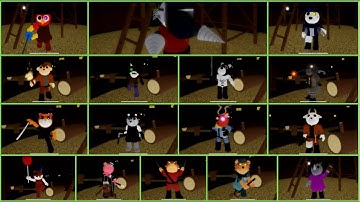 ALL SKINS SHOWCASE AND JUMPSCARES IN PIGGY: HARD MODE BY WONDROUSNINJA!