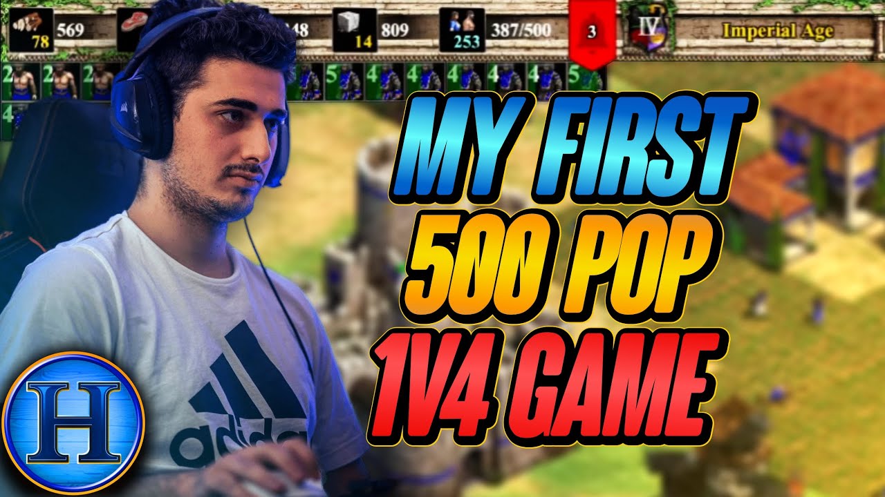 500 Pop Pro Player vs 4 x 200 Pop Beginners | 1v4 AoE2