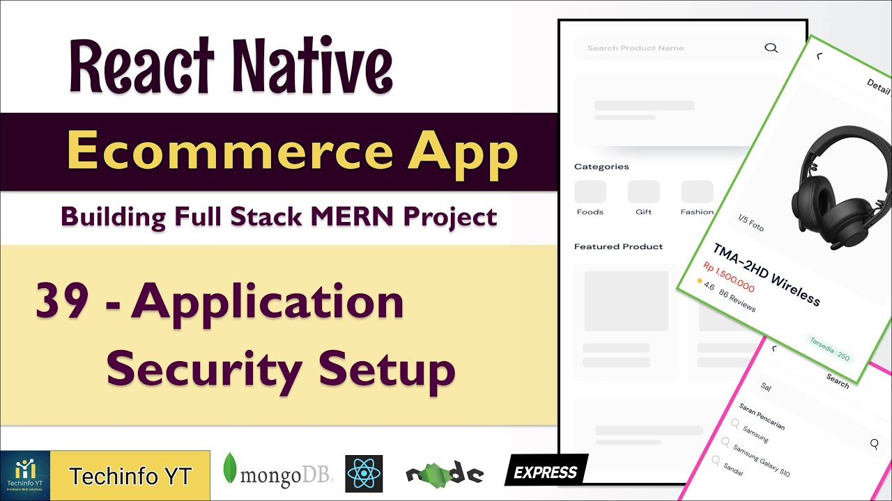 Security setup in Nodejs React Native Ecommerce App Mern Stack Project ...