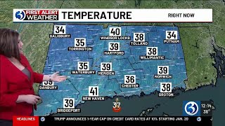 Briefly cooler and breezy today
