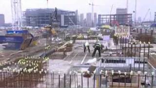 Olympic Village - construction comes out of the ground  - London 2012