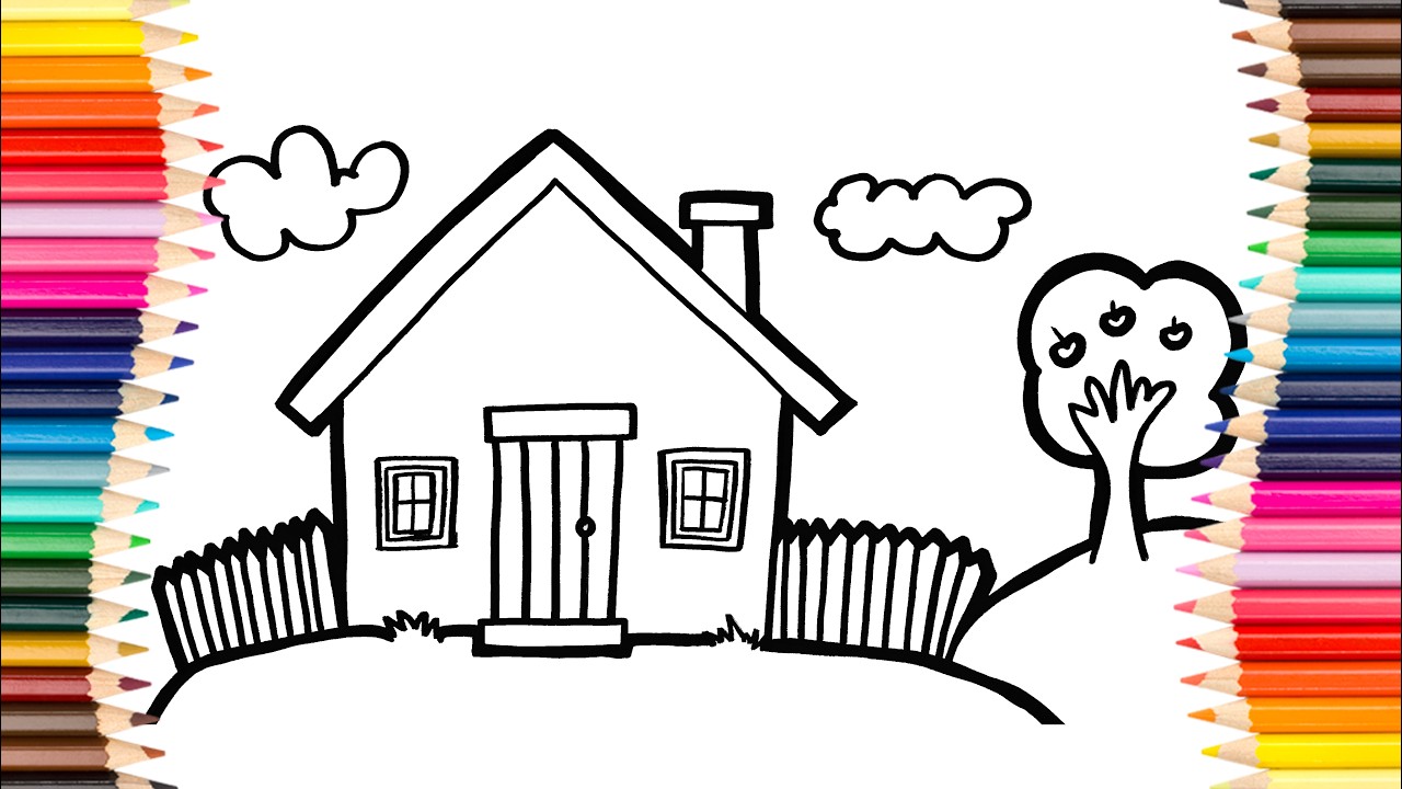 Set of Houses. Lets Draw a House For Kids.