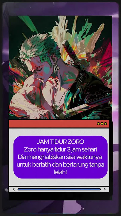 Zoro Hanya Tidur 3 Jam Setiap Hari? | Fakta Menarik One Piece #Onepiece #Zoro #Faktazoro
