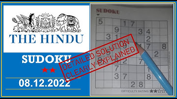 How to Solve 2 Star Hindu  Sudoku Dec 08,  2022 -  Step By Step Solution