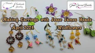 Making Earrings with @JesseJamesBeads | April 2024 Magical Mystery Bead Box | Wildflowers #beading