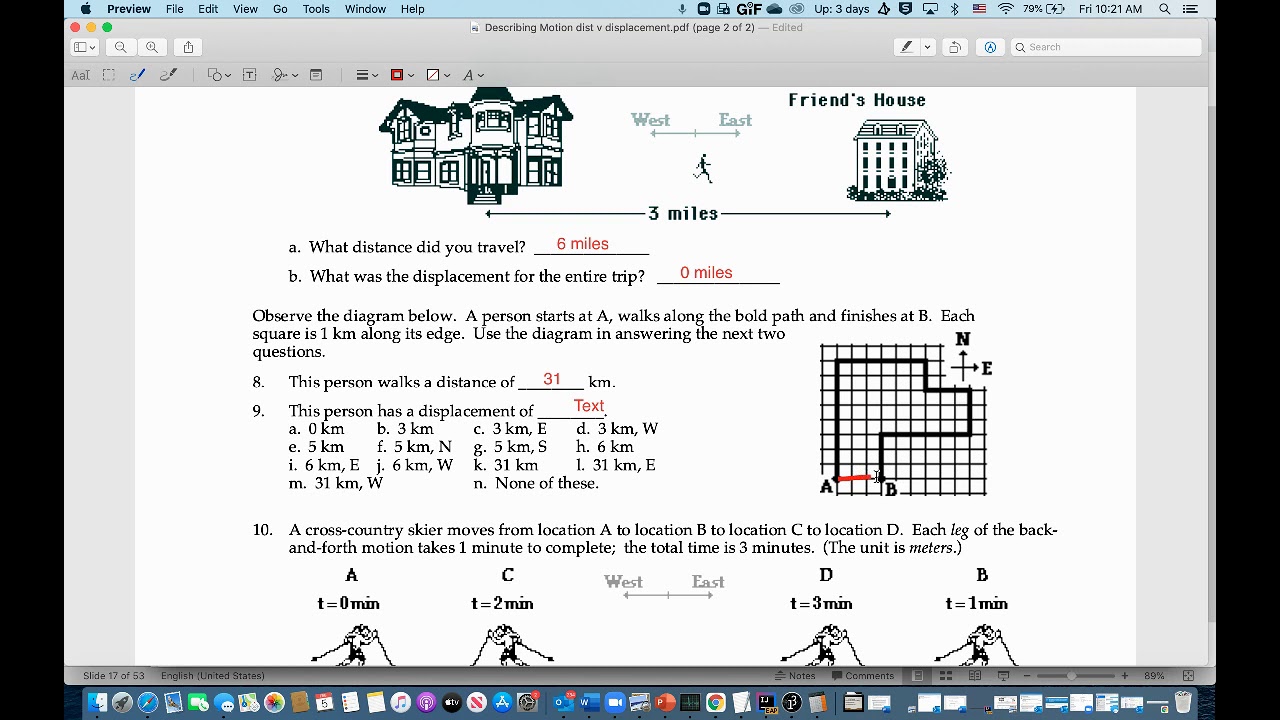 problem solving in distance and displacement