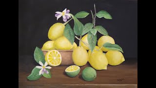 #3D Gorgeous Realistic Art Lemons-Limes Painting