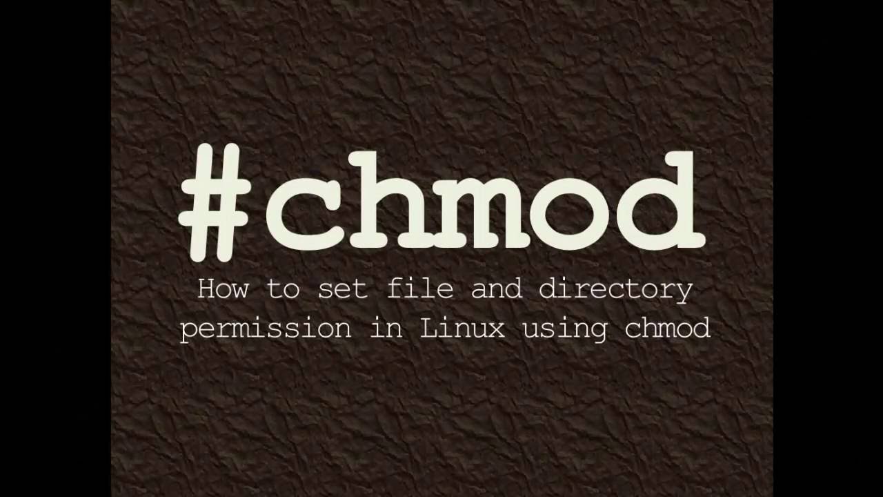 Chmod How To Set File And Directory Permission In Linux Using Chmod Youtube