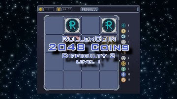 Playing RollerCoin 2048 Coins Game (Difficulty2 Level1)
