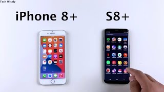 SAMSUNG S8+ vs iPhone 8+ SPEED TEST & Ram Management