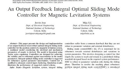 IOSMC for Maglev System MATLAB Simulation