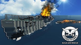 SINKING WARSHIP SURVIVAL & RECOVERY! - Stormworks: Build and Rescue Gameplay - Sinking Ship