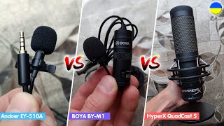 Порівняння мікрофонів Andoer, BOYA і HyperX!