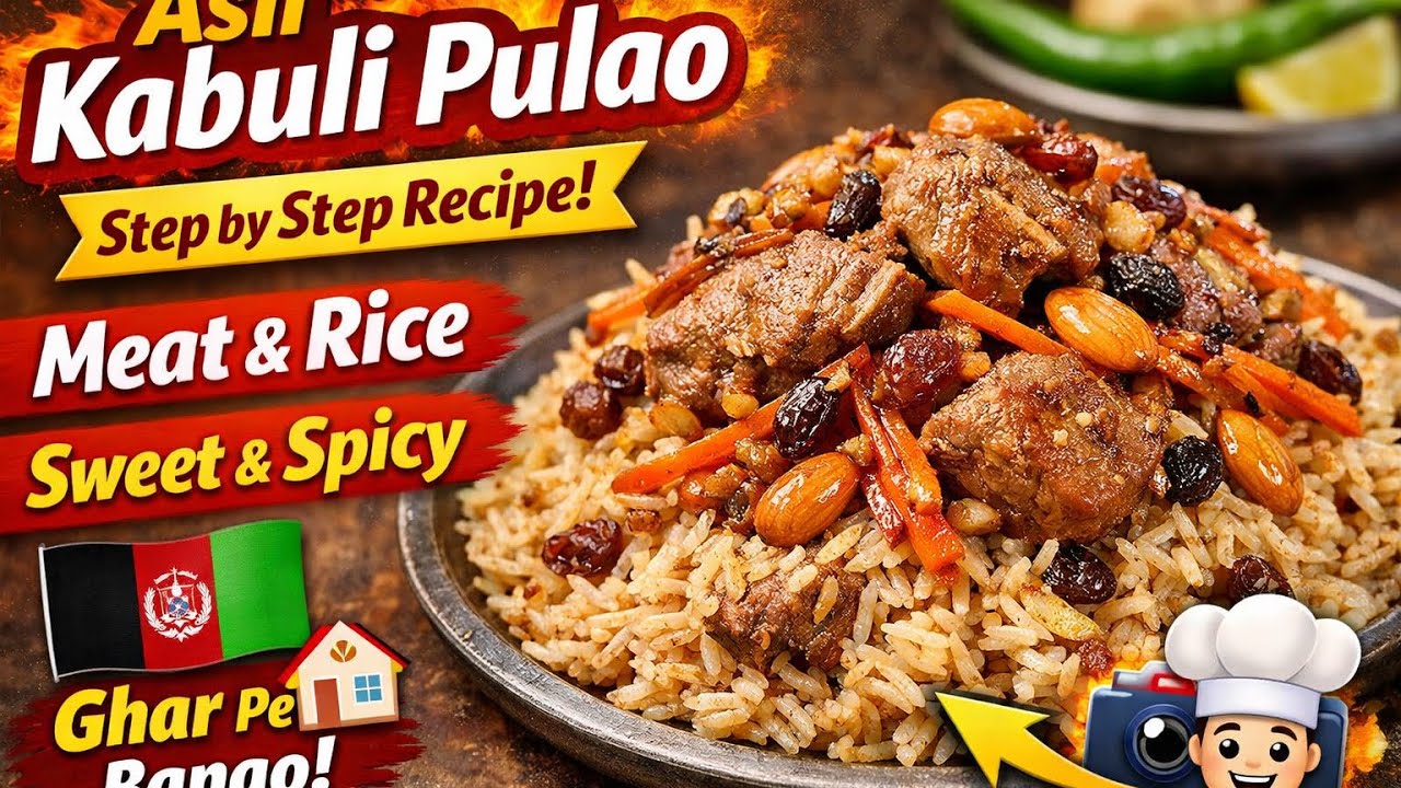 Ghar par banaye asli Kabuli Pulao | Sweet & Spicy Rice Recipe😛