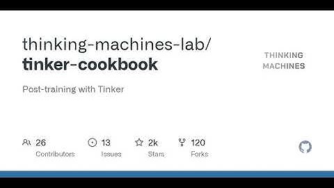 GitHub - thinking-machines-lab/tinker-cookbook: Post-training with Tinker