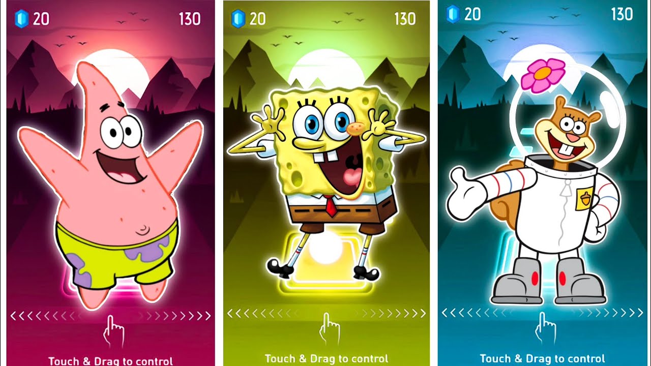 Tiles hop - Patrick Star 🆚️ SpongeBob 🆚️ Sandy Cheeks | Coffin dance ...
