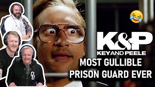 Key \& Peele - The Most Gullible Prison Guard Ever REACTION!! | OFFICE BLOKES REACT!!