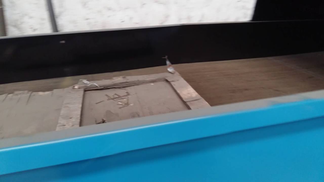 Waste pallet crusher with Magnetic Roller conveyor to separate nails