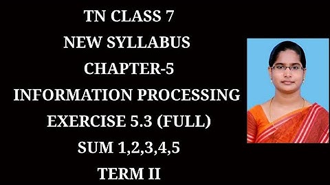 7th maths Term-2 Ch-5 Information processing Ex-5.3 (1,2,3,4,5 sums) | samacheer 2021