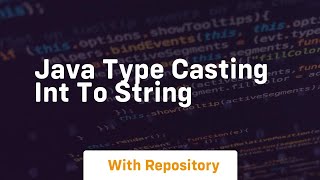 java type casting int to string