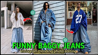 Instagram Trending Funny Baggy Jeans Photo Editing Prompt | Viral Oversized Baggy Jeans Editing 🔥 screenshot 5