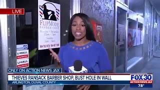 Thieves ransack barber shop, bust hole in wall screenshot 1